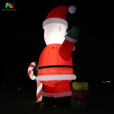Ornamento inflável do Pai Natal 33ft Gigante de desenhos animados com luzes LED para decoração de festa de jardim de Natal