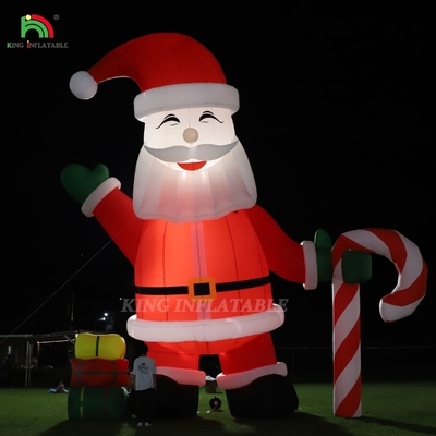 Ornamento inflável do Pai Natal 33ft Gigante de desenhos animados com luzes LED para decoração de festa de jardim de Natal