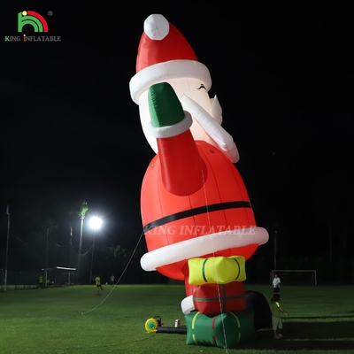 Ornamento inflável do Pai Natal 33ft Gigante de desenhos animados com luzes LED para decoração de festa de jardim de Natal