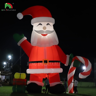 Ornamento inflável do Pai Natal 33ft Gigante de desenhos animados com luzes LED para decoração de festa de jardim de Natal