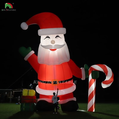 Ornamento inflável do Pai Natal 33ft Gigante de desenhos animados com luzes LED para decoração de festa de jardim de Natal