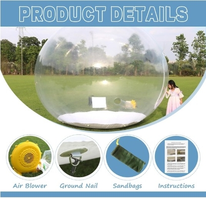 10ft inflável esfera de neve 0,5mm PVC decorações de Natal gigante transparente inflável bolha tenda iglu