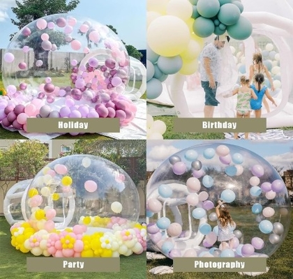 Tenda de bolhas inflável para o exterior Transparente Cúpula de cristal Tenda de bolhas inflável com balões para casamento