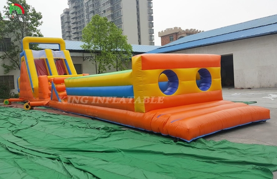 Desporto personalizado Jogos de Carnaval infláveis Desafio de corrida de obstáculos infláveis com pista dupla de escalada e escorrega