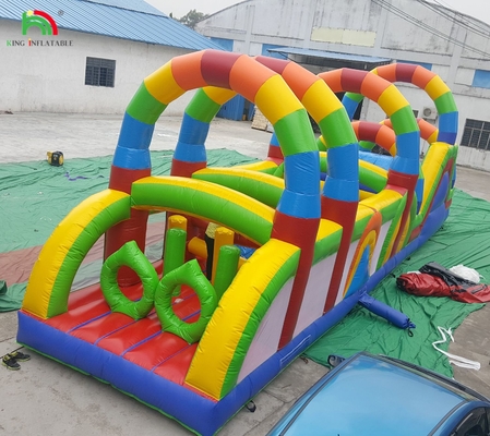 Campo de obstáculos comercial de terra Esporte Jogo de obstáculos inflável para crianças