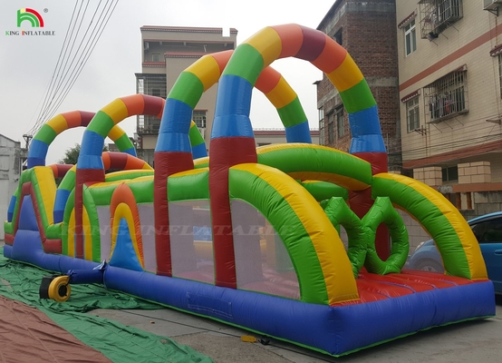 Campo de obstáculos comercial de terra Esporte Jogo de obstáculos inflável para crianças