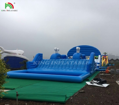 Exterior gigante inflável grande salto tema parque ao ar livre playground inflável castelo combo inflável obstáculo curso