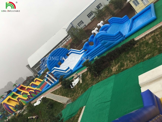Exterior gigante inflável grande salto tema parque ao ar livre playground inflável castelo combo inflável obstáculo curso