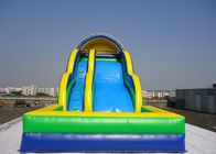 Commercial Inflatable Giant Jumping Water Slide Twist wave slide With Pool 18 * 8m