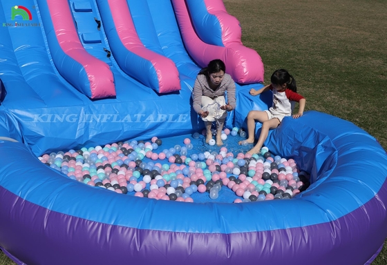 Commercial 100% PVC Dupla Faixa Deslizador Inflavel de Água Exterior Molhado Seco Grandes Deslizadores de Água Com Piscina Splash