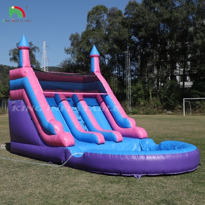 Commercial 100% PVC Dupla Faixa Deslizador Inflavel de Água Exterior Molhado Seco Grandes Deslizadores de Água Com Piscina Splash