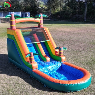 21x9x12FT Commercial Grade PVC Bounce House Slides de água inflável Slide tropical com salpicamento