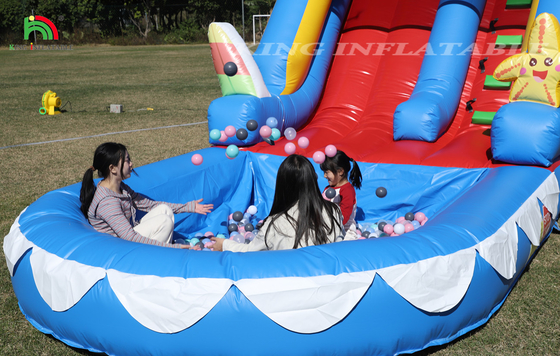 Deslizamento de água comercial PVC deslizamento de água inflável para criança deslizamento de água inflável com piscina deslizamento seco úmido adulto