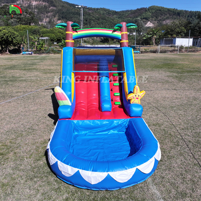 Deslizamento de água comercial PVC deslizamento de água inflável para criança deslizamento de água inflável com piscina deslizamento seco úmido adulto