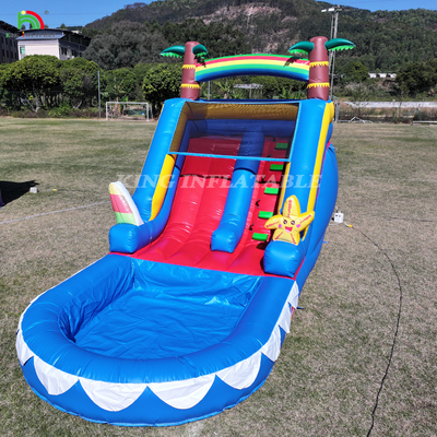 Deslizamento de água comercial PVC deslizamento de água inflável para criança deslizamento de água inflável com piscina deslizamento seco úmido adulto