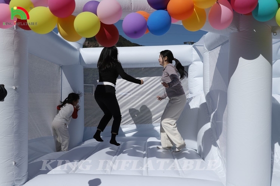 13x13x10ft comercial Casa de salto branco grande salto castelo inflável inflável para crianças adultos com deslizamento e bola pit
