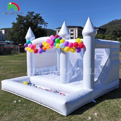 13x13x10ft comercial Casa de salto branco grande salto castelo inflável inflável para crianças adultos com deslizamento e bola pit