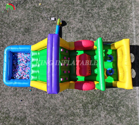 Bouncer inflável Combo Curso de obstáculos Bounce Castelo Casa com escorregadores Bole Pit Escalado Blower Obstáculos