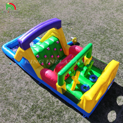 Bouncer inflável Combo Curso de obstáculos Bounce Castelo Casa com escorregadores Bole Pit Escalado Blower Obstáculos