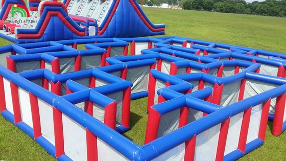 5k de telhado de PVC Curso de obstáculos inflável Combo Large Slide Interativo Adult Inflatable Obstáculo