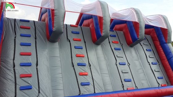 Padrão de escalada de parede inflável Slide de castelo de salto Obstáculo de diversão Produtos esportivos Curso de obstáculos de terra inflável