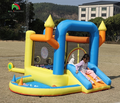Crianças Inflável Bounce House Combo Party Pequeno Inflável Jumping Bouncy Castle Com Slide Pool Basket Dartboard Trampoline