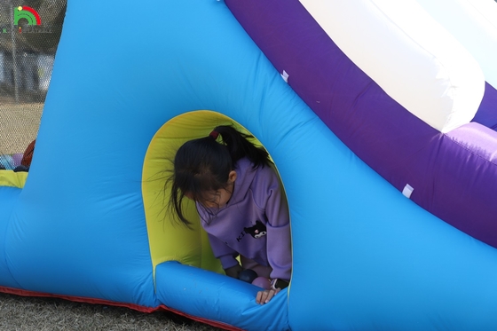 Casa de salto inflável com deslizamento Escalada de parede Obstáculos Trampolim Bole Pit Pool
