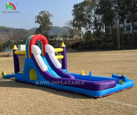 Casa de salto inflável com deslizamento Escalada de parede Obstáculos Trampolim Bole Pit Pool