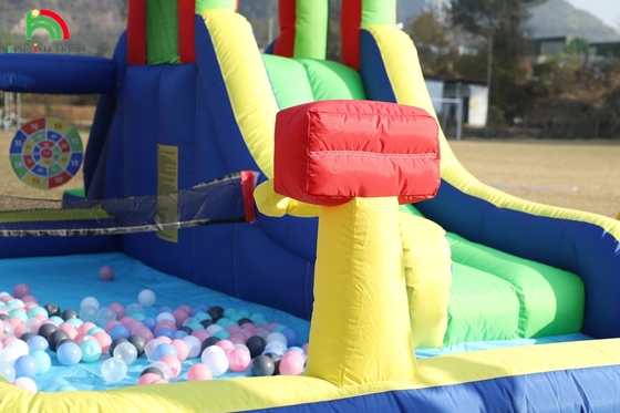 Kids Party Wet DryInflatable Bounce House Slide de água Combo Bouncer com maior Splash Pool Climb Blower Basket Dartboard