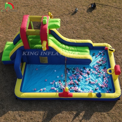 Kids Party Wet DryInflatable Bounce House Slide de água Combo Bouncer com maior Splash Pool Climb Blower Basket Dartboard