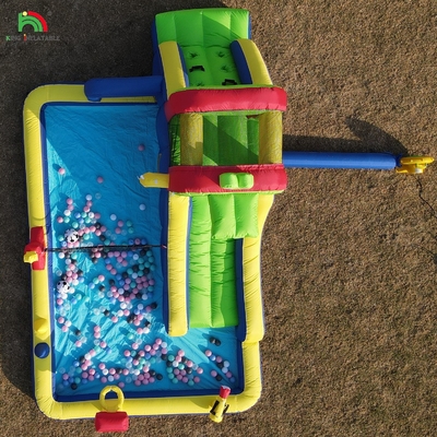 Kids Party Wet DryInflatable Bounce House Slide de água Combo Bouncer com maior Splash Pool Climb Blower Basket Dartboard