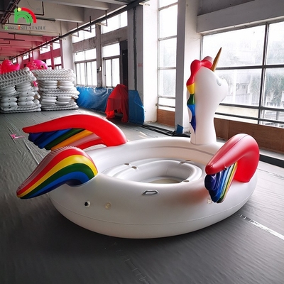 6 Pessoas Inflável Peacock Montanha de Água Mar Lago Piscina Flutuante Juguete de Água Gigante Unicórnio Flamingo Inflável Cama Flutuante para Festa de Água