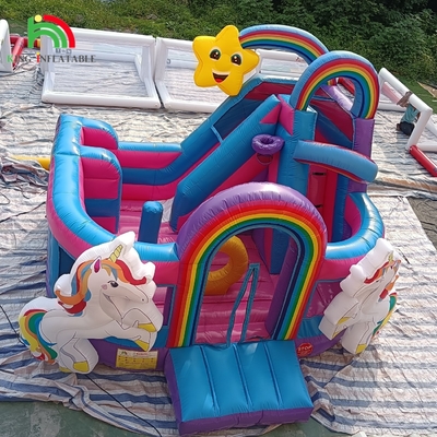 Bouncer inflável Combo Curso de obstáculos Bounce Castelo Casa com escorregadores Bole Pit Escalado Blower Obstáculos
