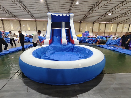 Deslizamento de água comercial inflável Jogos ao ar livre para crianças molhado seco deslizamento de água inflável com piscina de água