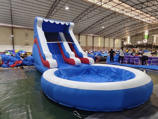Deslizamento de água comercial inflável Jogos ao ar livre para crianças molhado seco deslizamento de água inflável com piscina de água