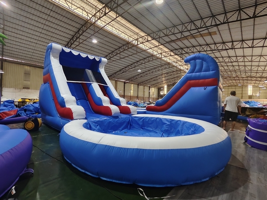 Deslizamento de água comercial inflável Jogos ao ar livre para crianças molhado seco deslizamento de água inflável com piscina de água