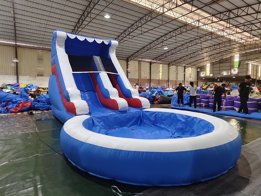 Deslizamento de água comercial inflável Jogos ao ar livre para crianças molhado seco deslizamento de água inflável com piscina de água