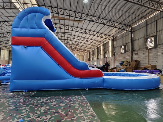 Deslizamento de água comercial inflável Jogos ao ar livre para crianças molhado seco deslizamento de água inflável com piscina de água