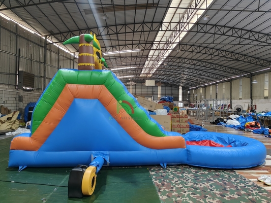 Adultos Crianças Deslizamento de Água Commercial Full PVC Dupla Faixa Deslizamento de Água Inflável Com Piscina de Água Splash hermética