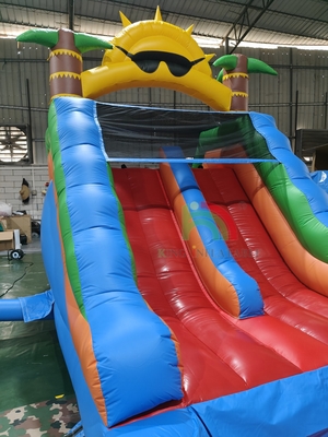 Adultos Crianças Deslizamento de Água Commercial Full PVC Dupla Faixa Deslizamento de Água Inflável Com Piscina de Água Splash hermética