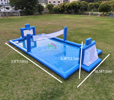 PVC inflável Desporto Jogo Azul inflável Voleibol de Água Rede Campo Campo de Futebol Campo Arena Tribunal de Futebol inflável Campo