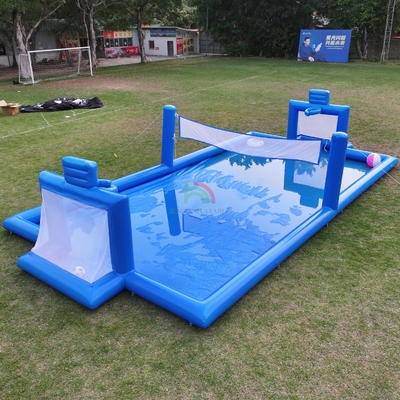 PVC inflável Desporto Jogo Azul inflável Voleibol de Água Rede Campo Campo de Futebol Campo Arena Tribunal de Futebol inflável Campo
