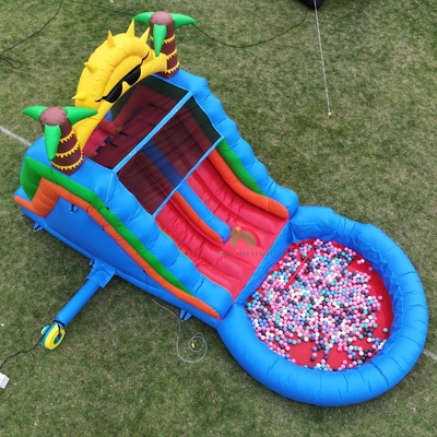 Combo de escorregador de água de PVC inflável de pista dupla com escada de obstáculos de piscina