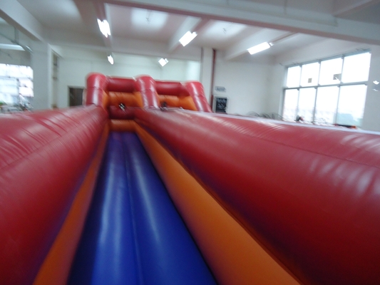 Jogo de corrida de bungee inflável ao ar livre para duas pessoas Desafio Corrida Dupla Faixas Jogos infláveis interativos