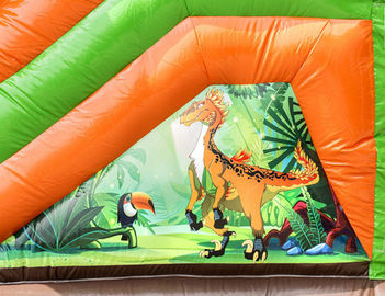 Casa inflável personalizada do salto dos dinossauros do tamanho/castelo Bouncy da criança com corrediça