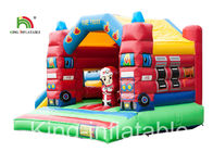 Deslize o tipo castelo de salto inflável do trampolim do carro de bombeiros para crianças internas
