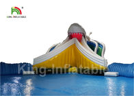 Parques infláveis da água do tema do tubarão branco com piscina redonda de 25m Diamter