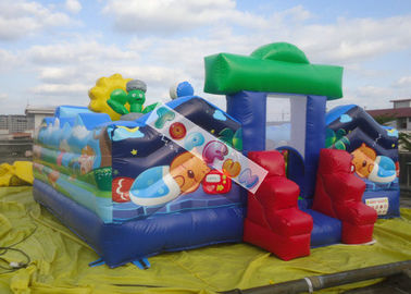 Encerado de salto inflável comercial do PVC do castelo 7x7m 0.55mm do parque de diversões/jardim zoológico