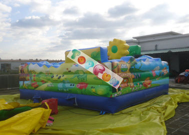 Encerado de salto inflável comercial do PVC do castelo 7x7m 0.55mm do parque de diversões/jardim zoológico