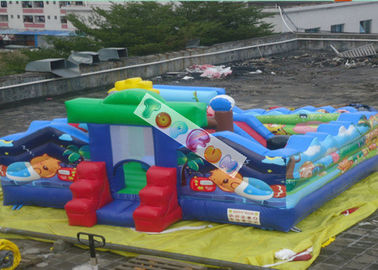 Encerado de salto inflável comercial do PVC do castelo 7x7m 0.55mm do parque de diversões/jardim zoológico